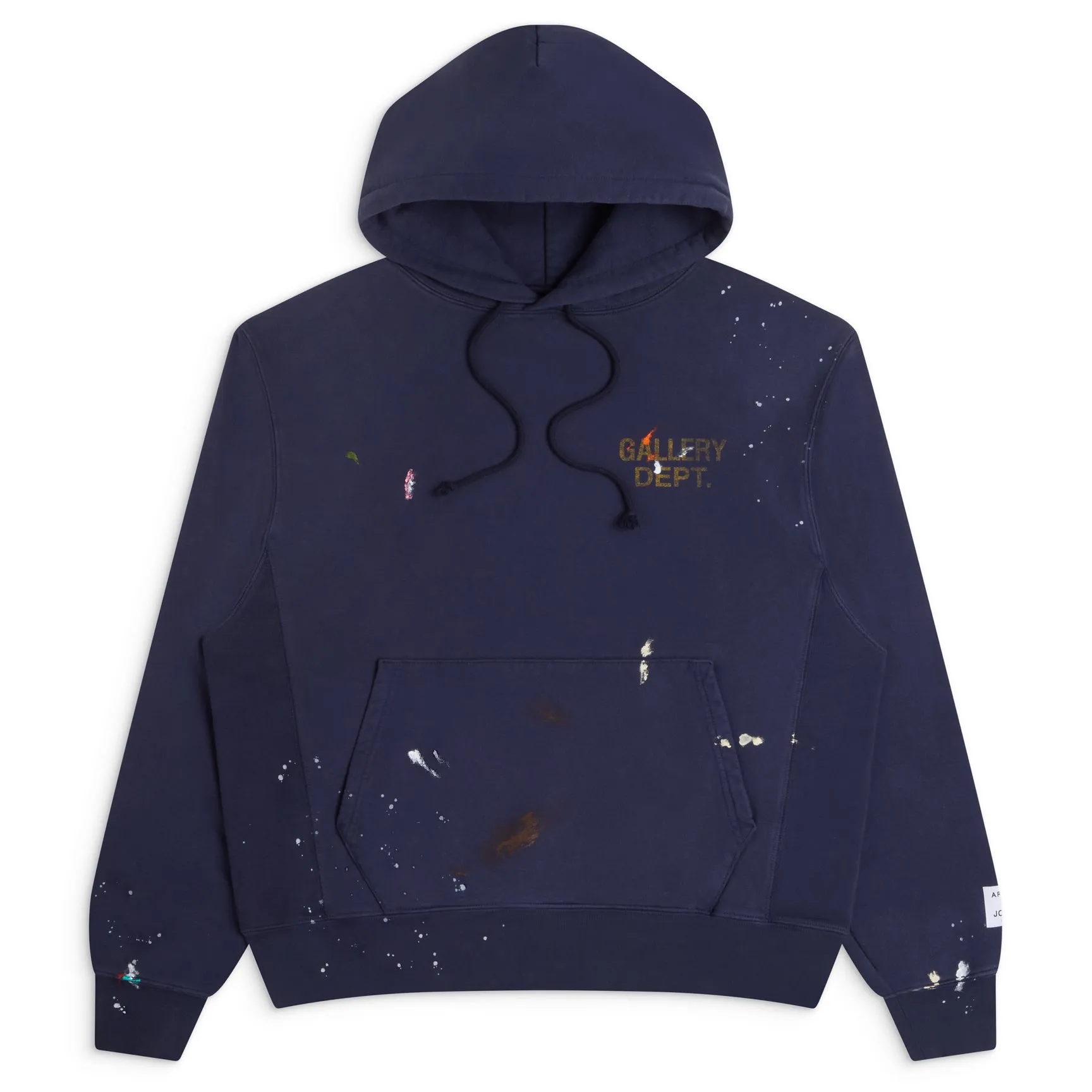 GALLERY DEPT. PAINT LOGO HOODIE/Vintage Navy Purple English graffiti distressed hoodie Purple S-XL Front panel GD ENGLISH logo Enlarged back logo Ready-to-wear belt printed with wash and distressed Made with faded distressed texture There is "Art on Display" pattern patch on the cuffs All painted by old craftsmen with splashes of ink Original mold opening Fabric custom woven and dyed Perfect reproduction of the correct version